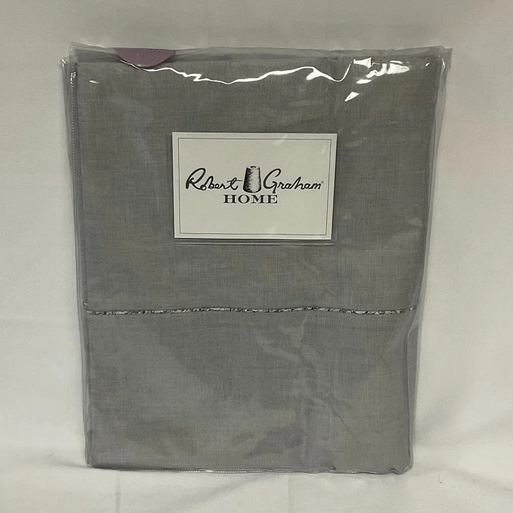 Robert Graham Flat Sheet Queen Charcoal Gray SHEET ONLY 360 Thread Count $175